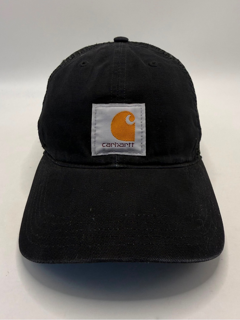 Carhartt Black Mesh Trucker Hat Snapback Logo Patch Workwear Cap OSFA